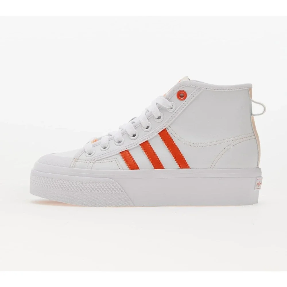 adidas® (Women's 6 M) Nizza™ Platform Mid Her Vegan Sneakers, White Bliss Orange
